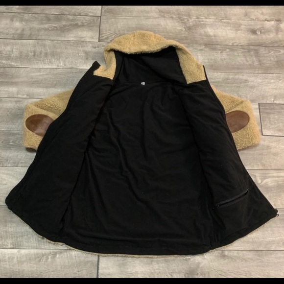 Green Sheep Women's Deep Pile Sherpa Oatmeal Fleece Full Zip Jacket Size Medium - Picture 6 of 9